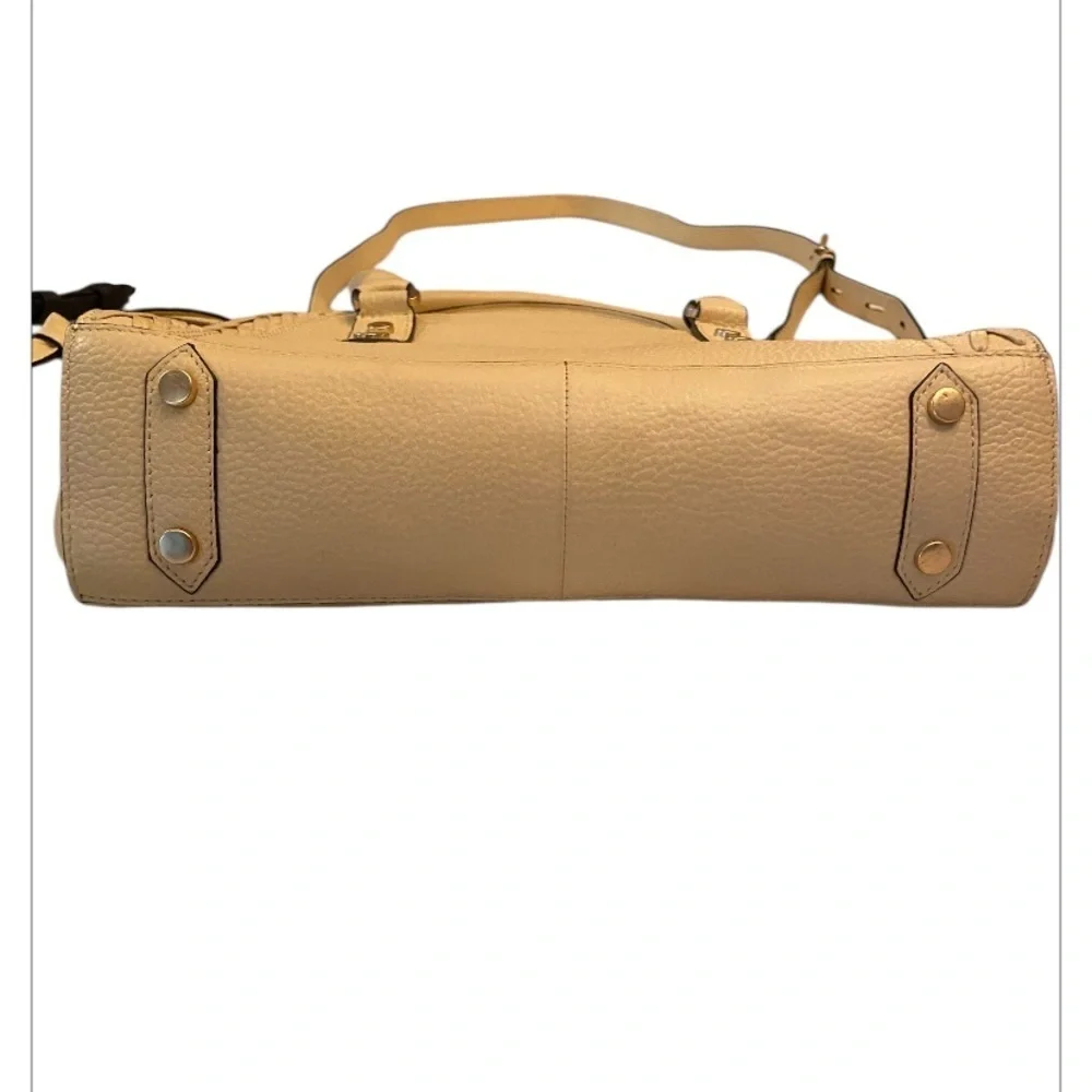 LODIS Grace Leather Satchel with crossbody in Cream
